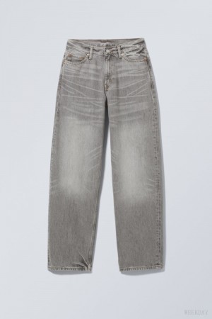 Weekday Rail Mid Loose Straight Jeans Grey | NZWK0281