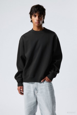 Weekday Relaxed Heavyweight Sweatshirt Black | QGTS7223