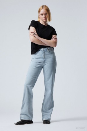 Weekday Rowe Extra High Straight Jeans Blue | CTAX1022