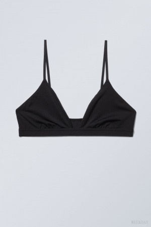 Weekday Soft Triangle Bralette Soul Black | KPUE5077