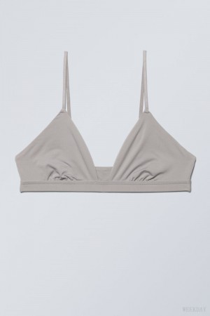 Weekday Soft Triangle Bralette Soul Light Grey | EQIQ3611