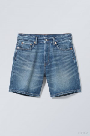 Weekday Space Relaxed Denim Shorts Blue | QQJQ1150