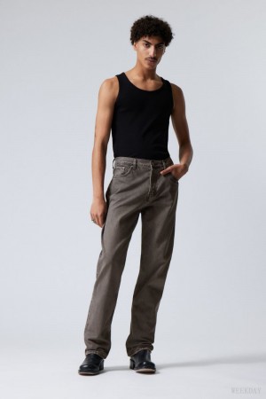 Weekday Space Relaxed Straight Jeans Dark Grey | UIWQ5372