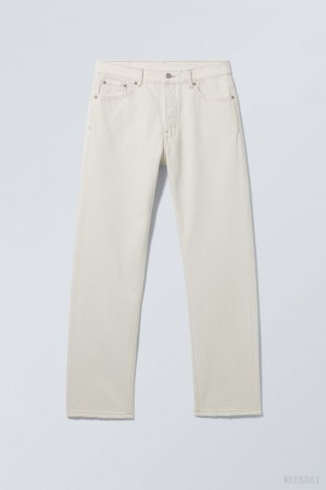 Weekday Space Relaxed Straight Jeans White | TKWV2679