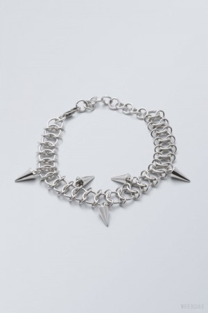 Weekday Spike Bracelet Silver | QLJV2210