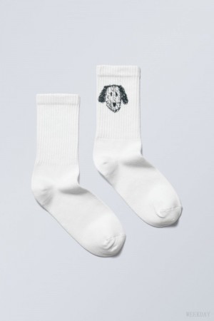 Weekday Sport Printed Socks Dog Print | IBWO1334