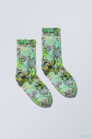 Weekday Sport Printed Socks Flower | ZQKB6366