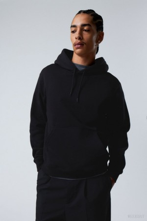 Weekday Standard Midweight Hoodie Black | XPMN8066