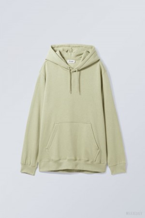 Weekday Standard Midweight Hoodie Light Green | OGIS8412