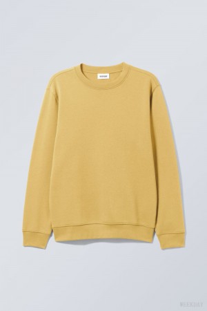 Weekday Standard Midweight Sweatshirt Yellow | QYSF4039