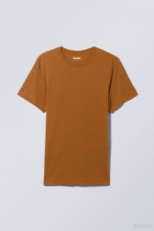 Weekday Standard Midweight T-shirt Brown | SLXI3768