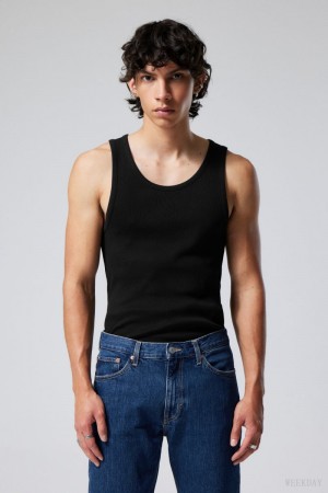 Weekday Standard Tank Top Black | WFBV9682