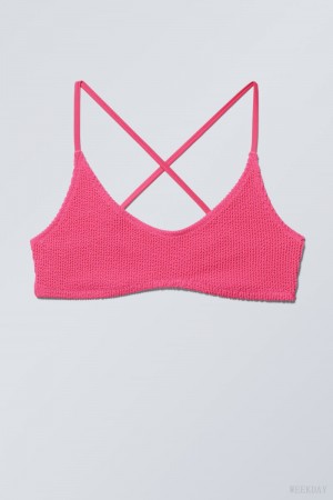 Weekday Structured Bikini Top Pink | ENIH2601