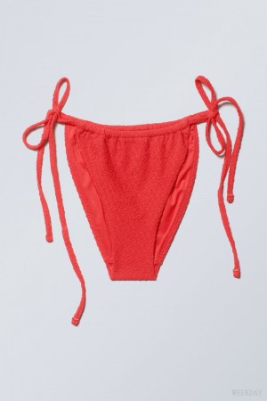 Weekday Structured Tie Bikini Bottom Red | FBYE0425