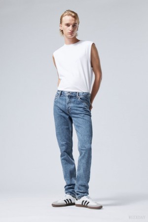 Weekday Sunday Slim Tapered Jeans Blue | JTQG4344