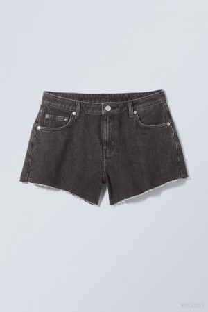 Weekday Swift Denim Shorts Black | ZMLJ3078