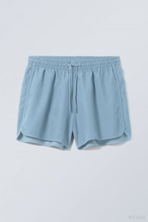 Weekday Tan Structure Swim Shorts Blue | FNJX0568