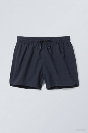 Weekday Tan Structure Swim Shorts Dark Blue | EQWF0551