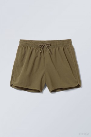 Weekday Tan Structure Swim Shorts Khaki | YECE1120