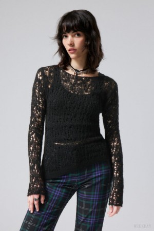 Weekday Teagan Sweater Black | HPGT8190