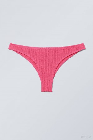 Weekday Textured Brazilian Bikini Bottoms Pink | MDUC4334