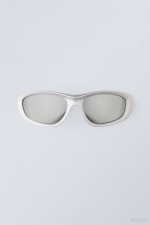 Weekday Trek Sunglasses Silver | LXNB6388