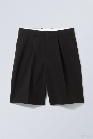 Weekday Uno Oversized Suit Shorts Black | HVEY8148