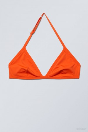 Weekday Vega Halter Triangle Bra Bra Red | RXNU1004