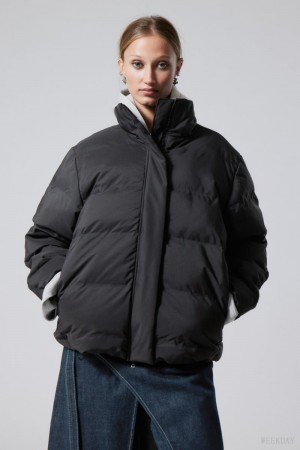 Weekday Xena Puffer Jacket Black | NVUW4798