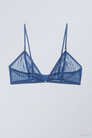 Weekday Zelda Lace Bralette Bralette Blue | PFXI0414