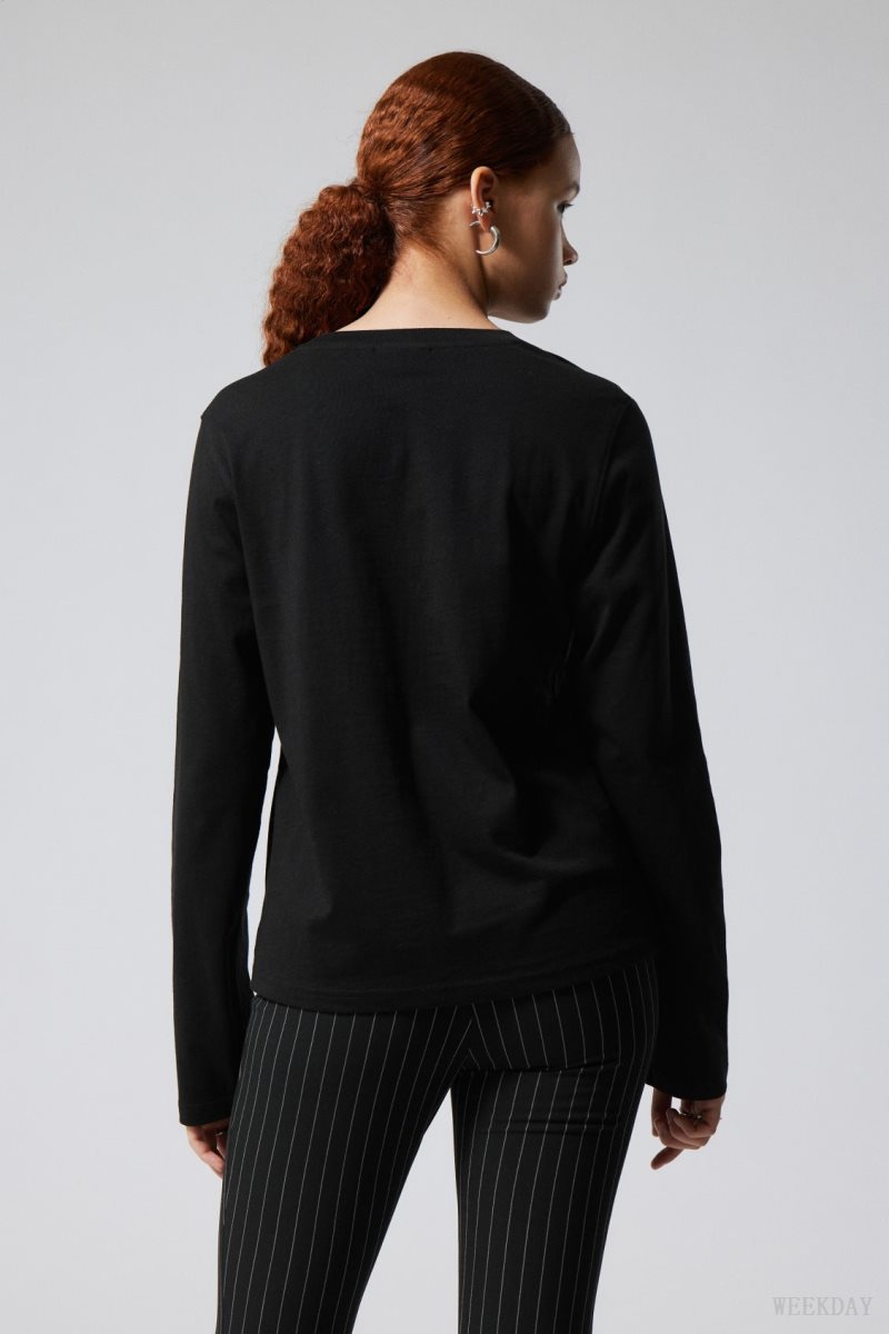 Weekday 2-pack Essence Standard Long Sleeves Black / White | SLVA4025