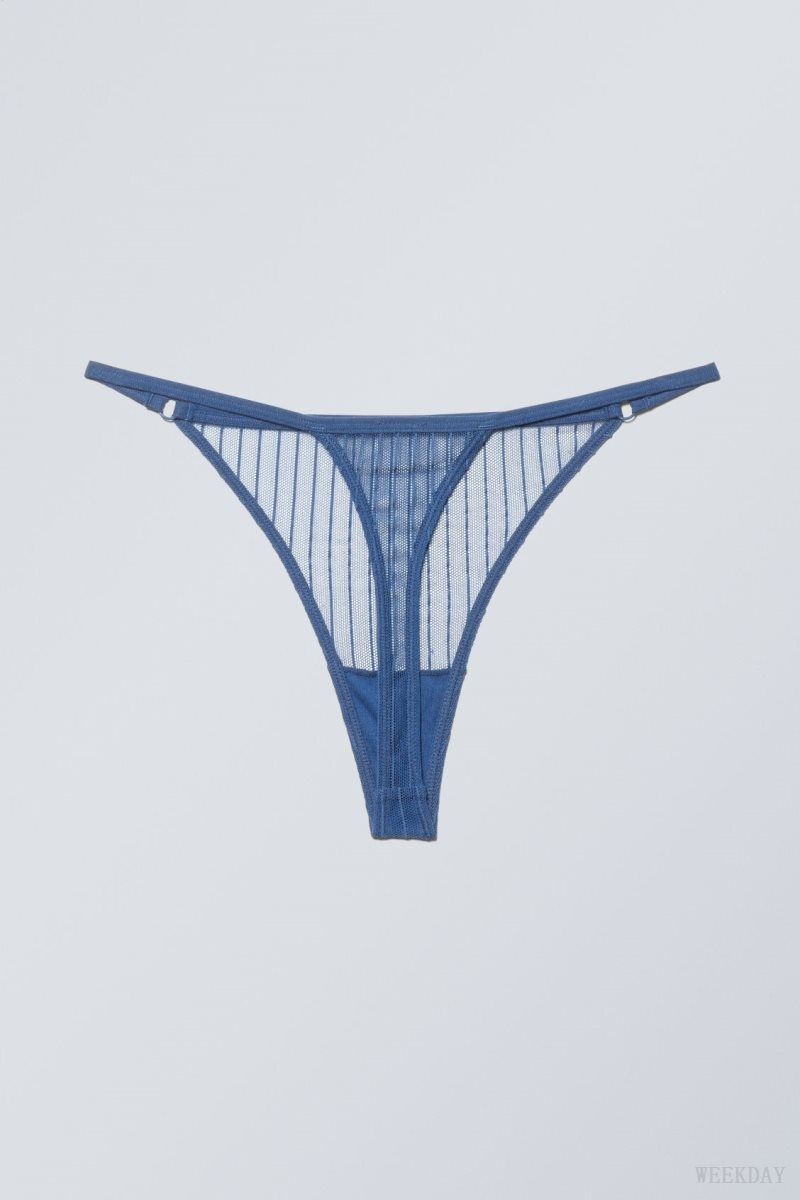 Weekday 2-pack Zelda Lace Thong Thong Blue | LIDZ8583