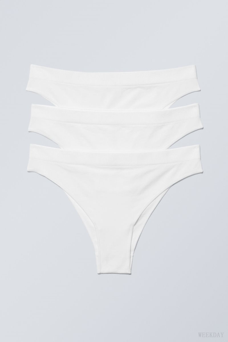 Weekday 3-pack Cat Soft Briefs Briefs White | QLFI2228