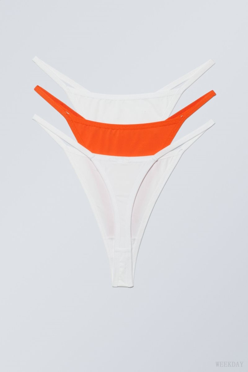 Weekday 3-pack Signe Tanga Thong Thong White Red | MVIP9151