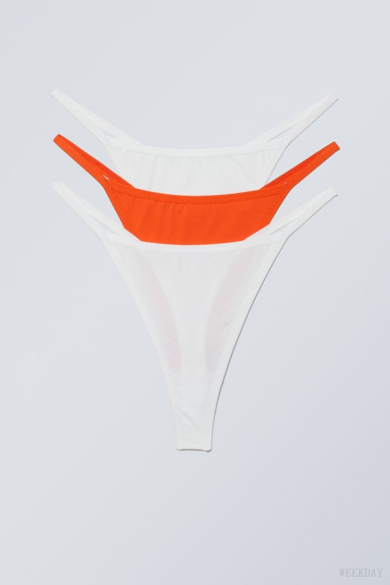 Weekday 3-pack Signe Tanga Thong Thong White Red | MVIP9151