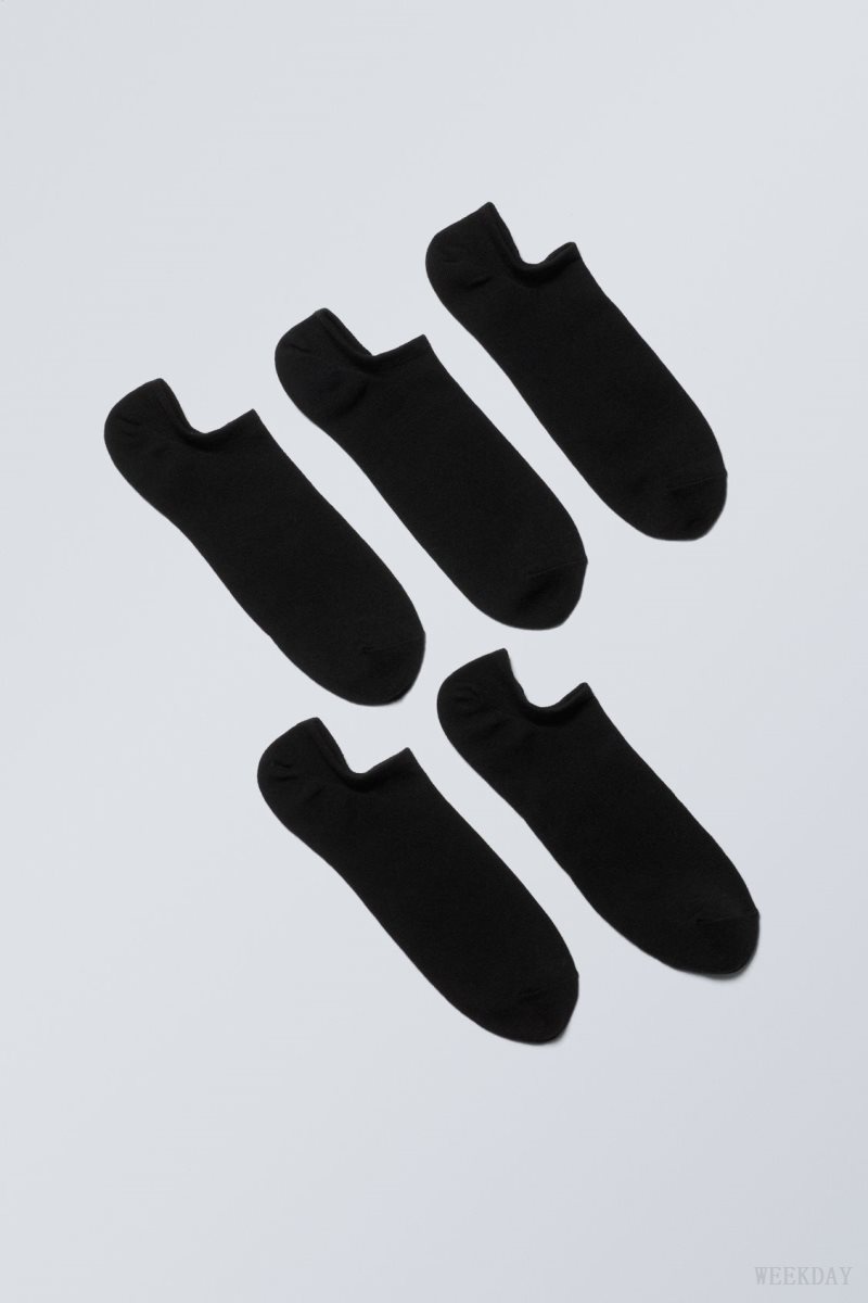 Weekday 5-pack Ankle Socks Black | YPNY6022