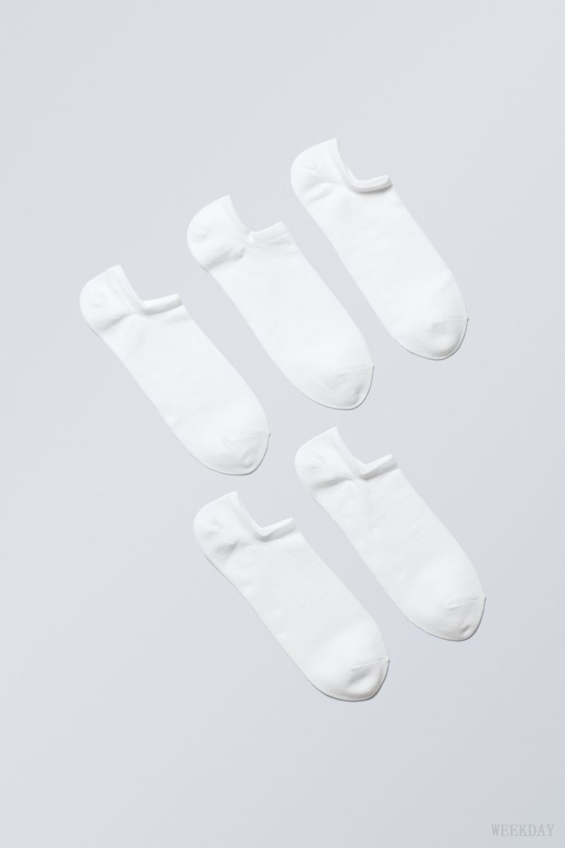 Weekday 5-pack Ankle Socks White | YUUY0109