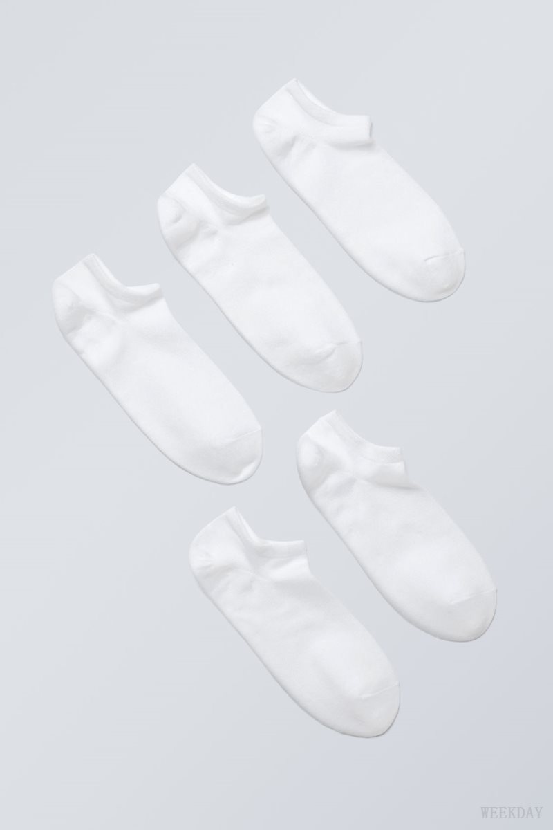 Weekday 5-pack Cotton Trainer Socks White | QXAZ1403