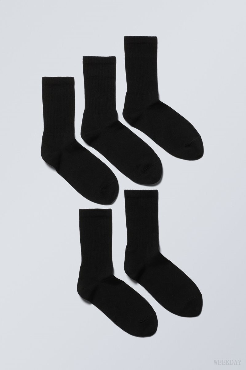 Weekday 5-pack Sport Socks Black | WUDJ2866