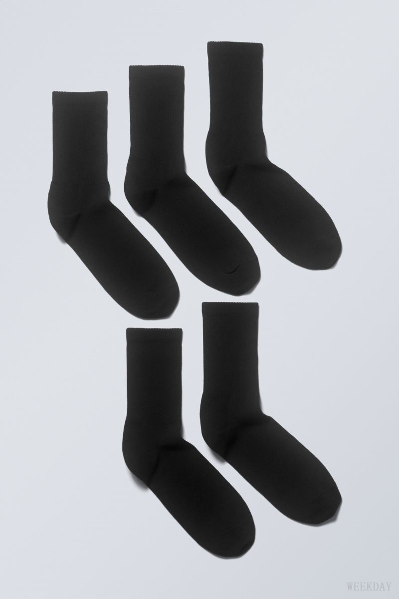 Weekday 5-pack Sport Socks Black | XROT8023