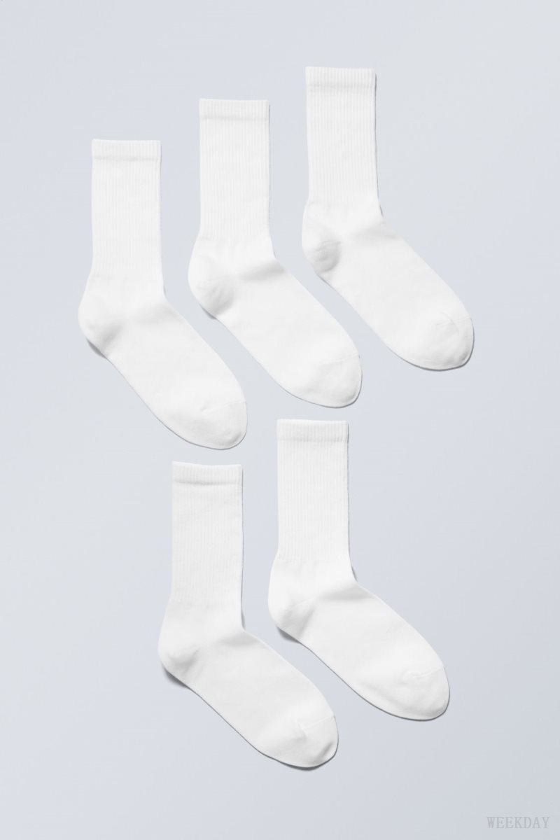 Weekday 5-pack Sport Socks White | PMLK3964