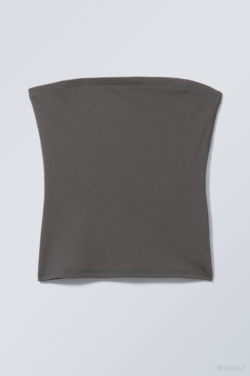 Weekday Act Tube Top Dark Grey | CESA4811