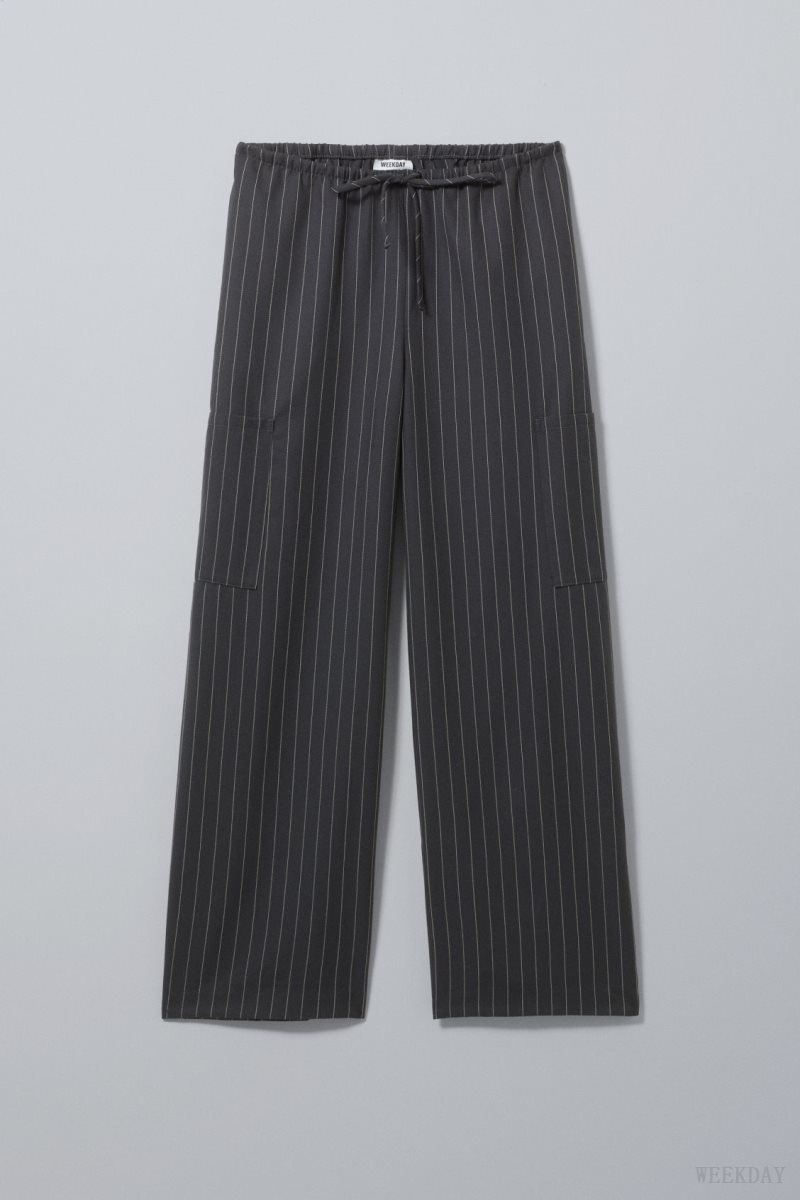 Weekday Adisa Suiting Cargo Trousers Grey | FLYL6708