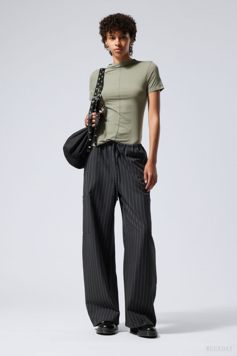 Weekday Adisa Suiting Cargo Trousers Grey | FLYL6708