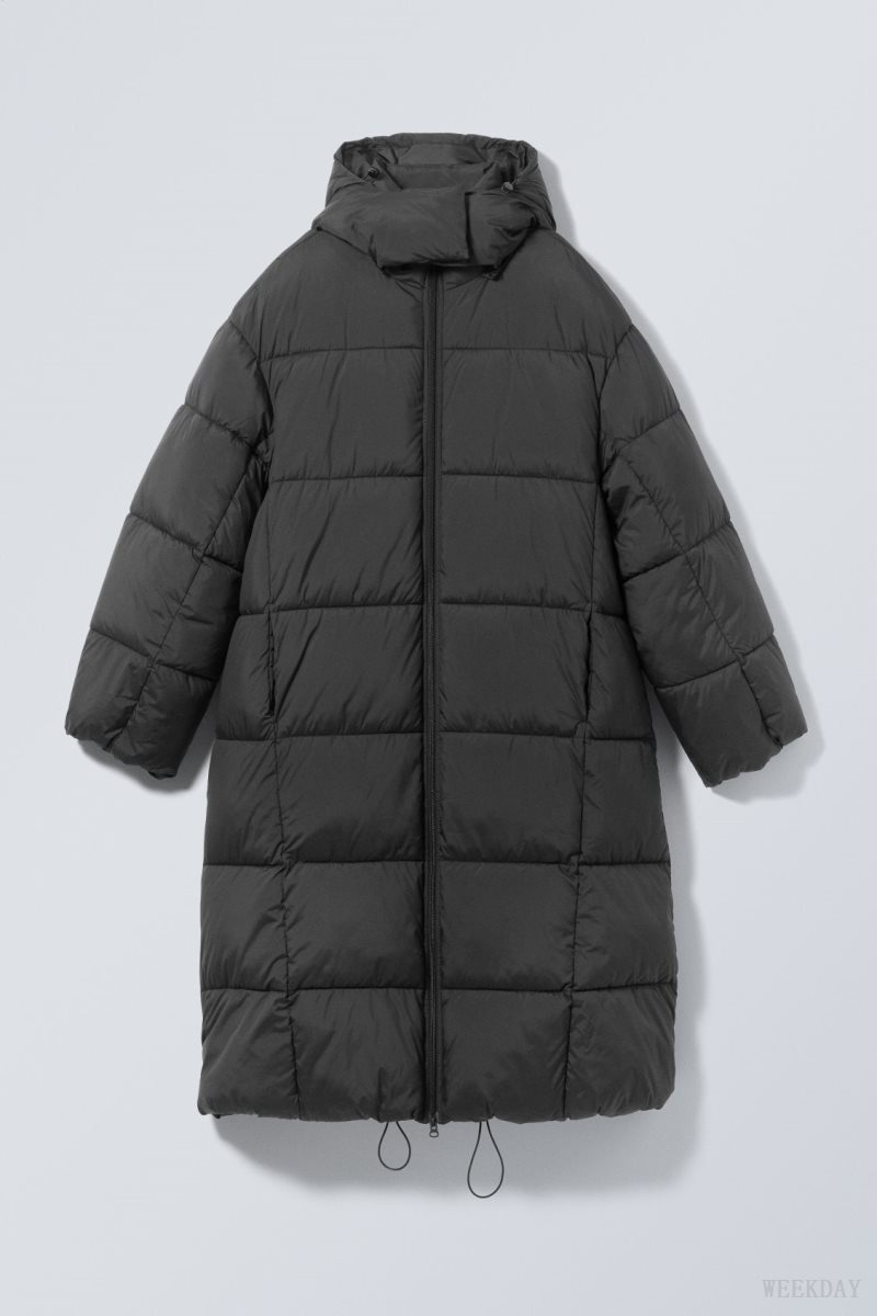 Weekday Aeris Puffer Coat Black | TUII8306