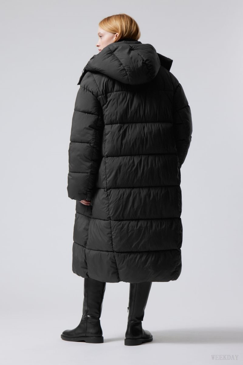 Weekday Aeris Puffer Coat Black | TUII8306