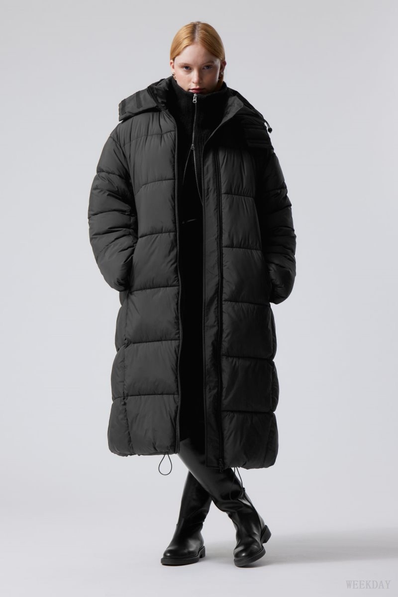 Weekday Aeris Puffer Coat Black | TUII8306