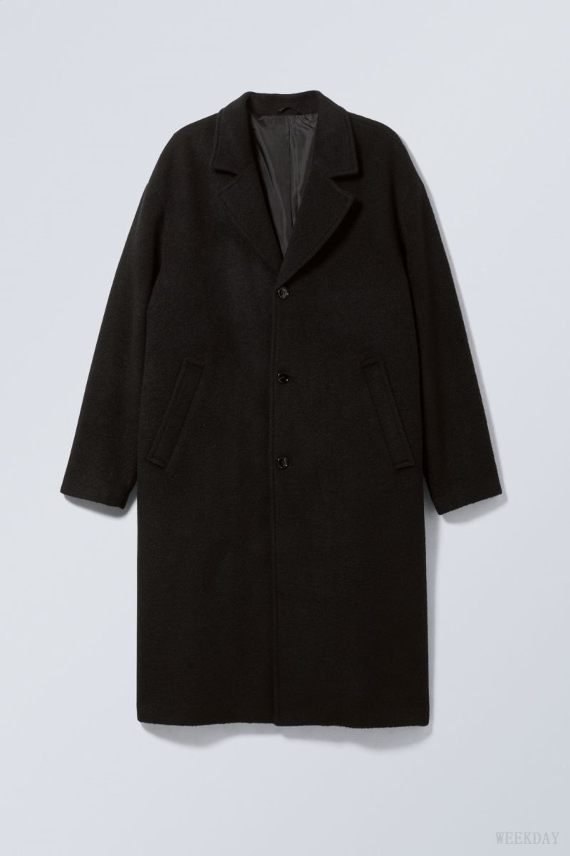 Weekday Albin Wool Coat Black | HUFO3987