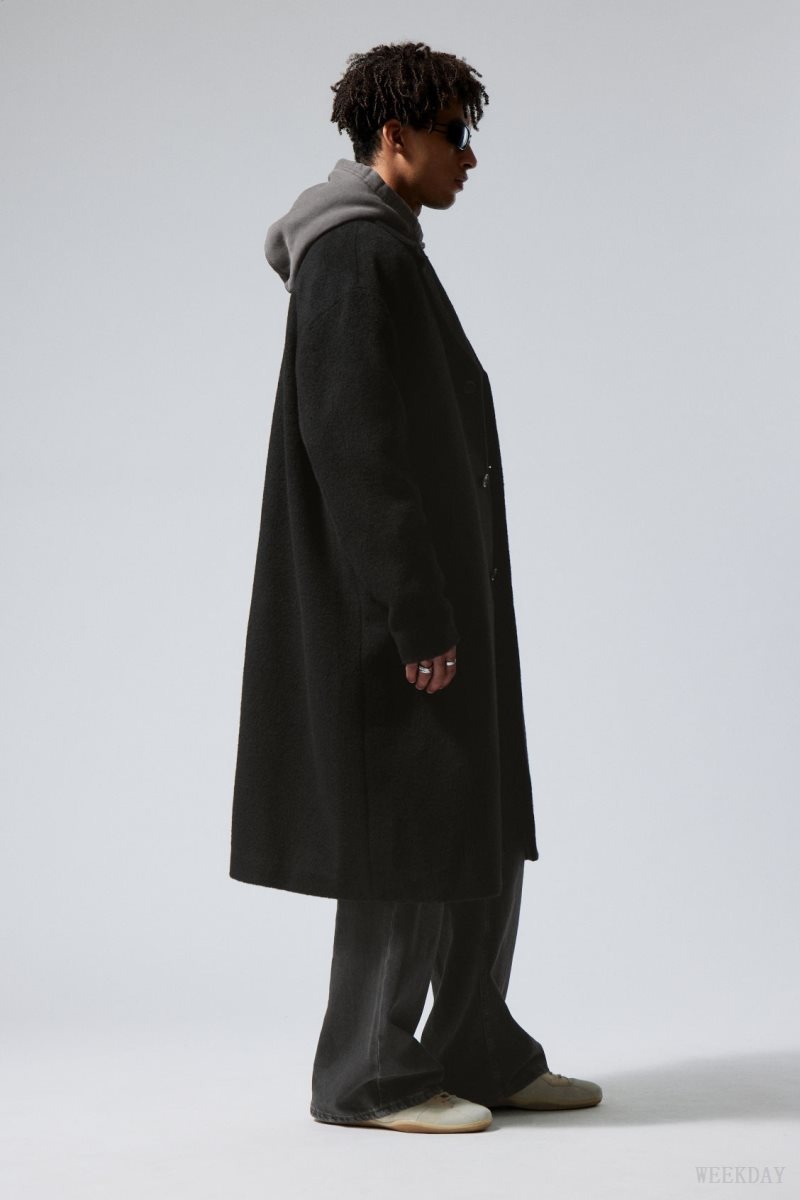 Weekday Albin Wool Coat Black | HUFO3987