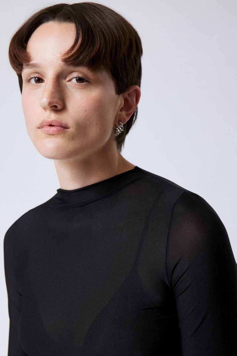 Weekday Allison Longsleeved Turtleneck Top Black | LPPU9575